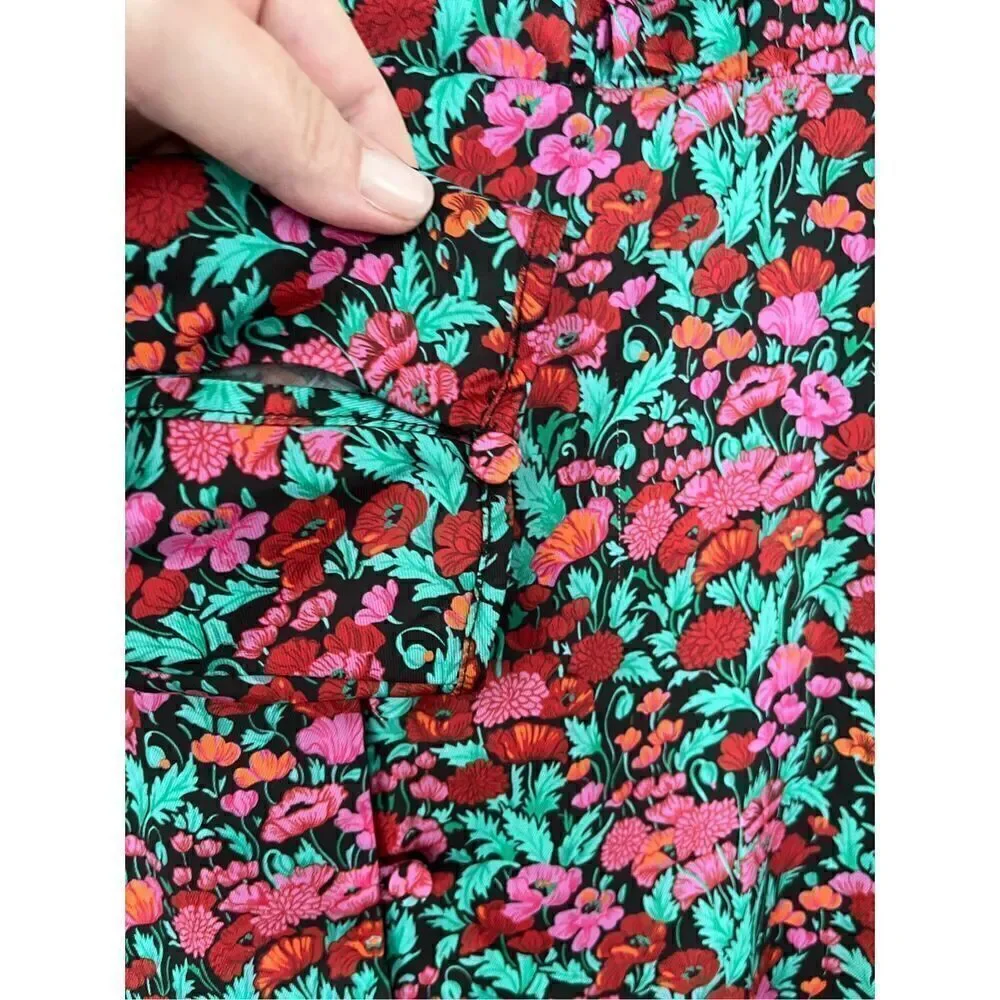J. Crew Drapey Puff Sleeve Dress Floral Kentucky Derby Dress Size 2 EUC